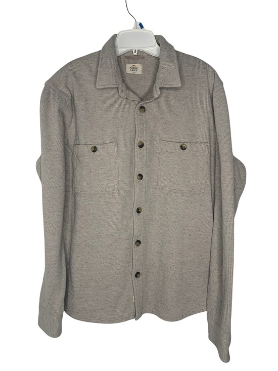Marine Layer Other - Marine Layer Pacifica Stretch Twill Overshirt light grey herringbone size Large